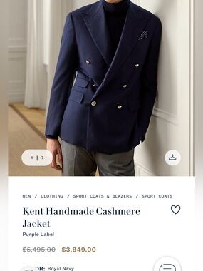 Men’s BRAND NEW RALPH LAUREN Purple Label Cashmere Blazer Sz 38R